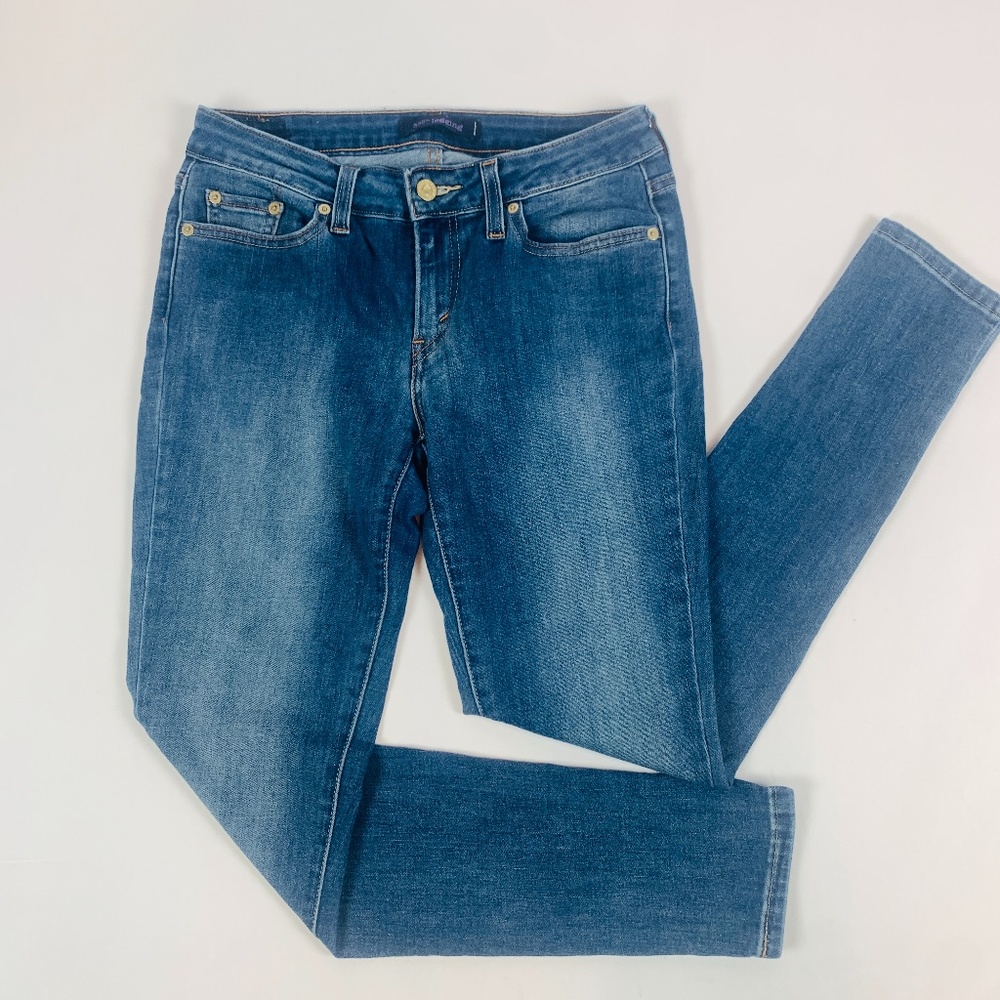 Levis 535 Womens Jeans 9M Blue Legging Stretch Medium Wash Faded